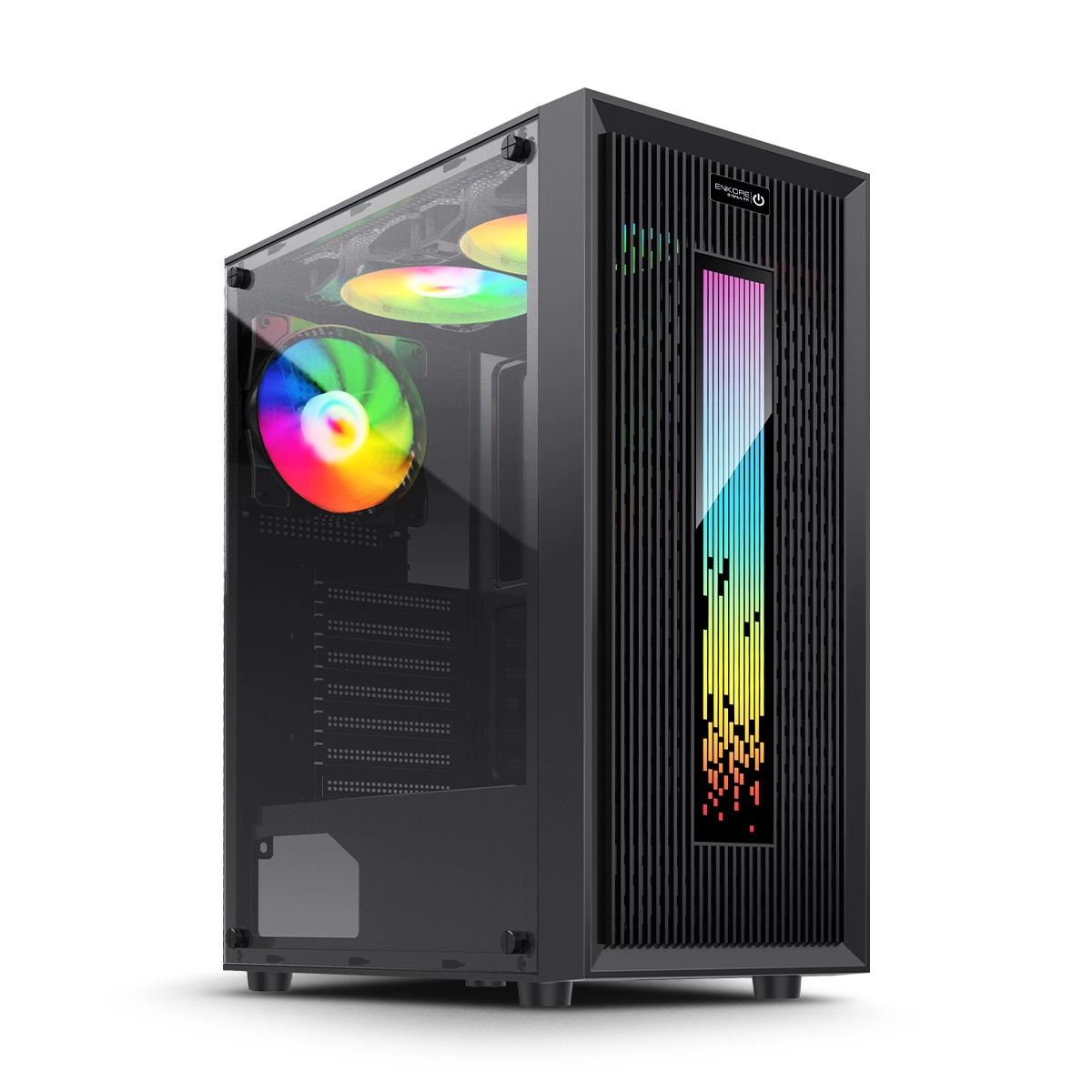 CASE ENKORE BISMARK ENC5008 BLACK ARGB SIN FUENTE VIDRIO TEMPLADO USB 3.0/USB 2.0