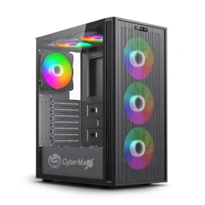 GABINETE GAMER CYBERTEL DEFENDER CBX C5003 – 6FAN ARGB – BLACK