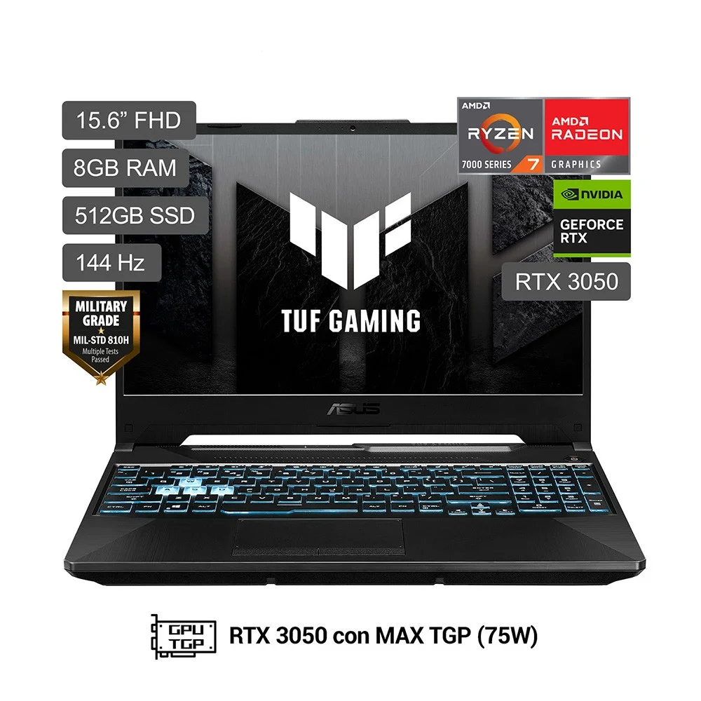 Laptop Asus R7-7445HS 512G SSD 8GB RTX3050 FA506NCG-HN187W WIN 11