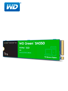 Unidad en estado sólido WD Green SN350 NVMe 1TB M.2 2280, PCIe Gen3 x4 NVMe v1.3 Velocidad de Lectura: 2400 MB/s, Velocidad de Escritura: 1850 MB/s, Tipo de Chip Nand: TLC