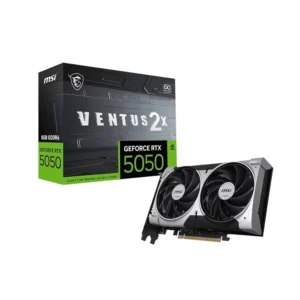 Tarjeta de video MSI GeForce RTX 5050 8G VENTUS 2X OC, 8 GB GDDR6, PCIe 5.0 Puertos: 3 x DisplayPort / 1 x HDMI
