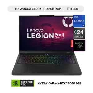 LAPTOP LENOVO LEGION PRO 5 16IRX10 I9-14900HX/ 32GB/ SSD1TB/ RTX5060 8GB/ 16/ 83NN0058LM