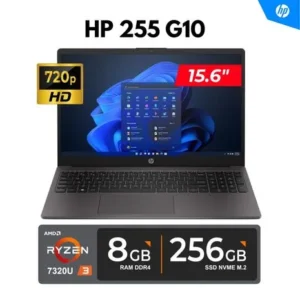 Notebook HP 255 G10, 15.6" HD SVA, AMD Ryzen 3 7320U 2.4/4.1GHz, 8GB DDR4-3200MHz