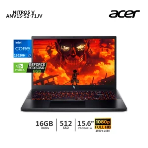 Laptop Acer Nitro5 V ANV15-52-71JV Ci7-13620h 16Gb Ram,512Gb SSD,15.6" FHD RTX 5050 6Gb