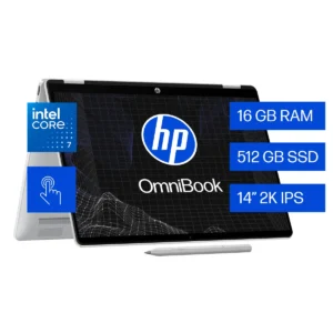 Laptop Hp Omnibook 5 Flip 2-in-1 Intel Core 7 16 Gb Ram 512 Gb Ssd 14" Pantalla Táctil 14-fp0070la