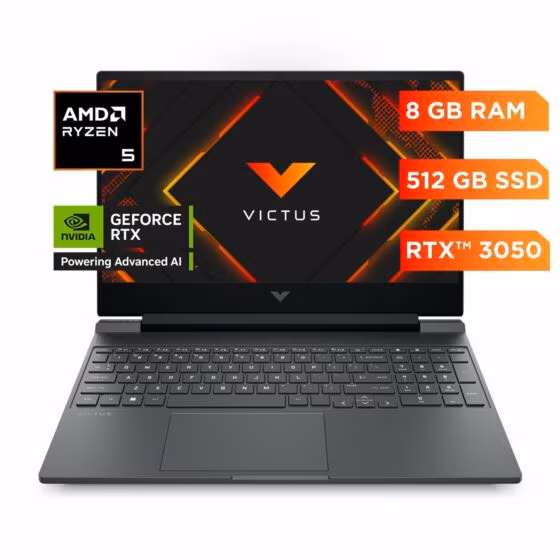 Laptop HP Victus 15-fb3009la AMD Ryzen 5 8GB 512GB RTX3050 6GB WIN 11