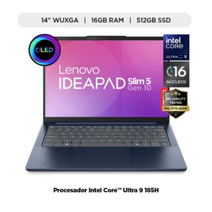 Lenovo IdeaPad Slim 5 14IMH10 83V6004GLM 35.6cm (14") - WUXGA - 60Hz - Intel Core Ultra 9 185H - 16GB - 512GB SSD -teclado  Español - Azul cósmico