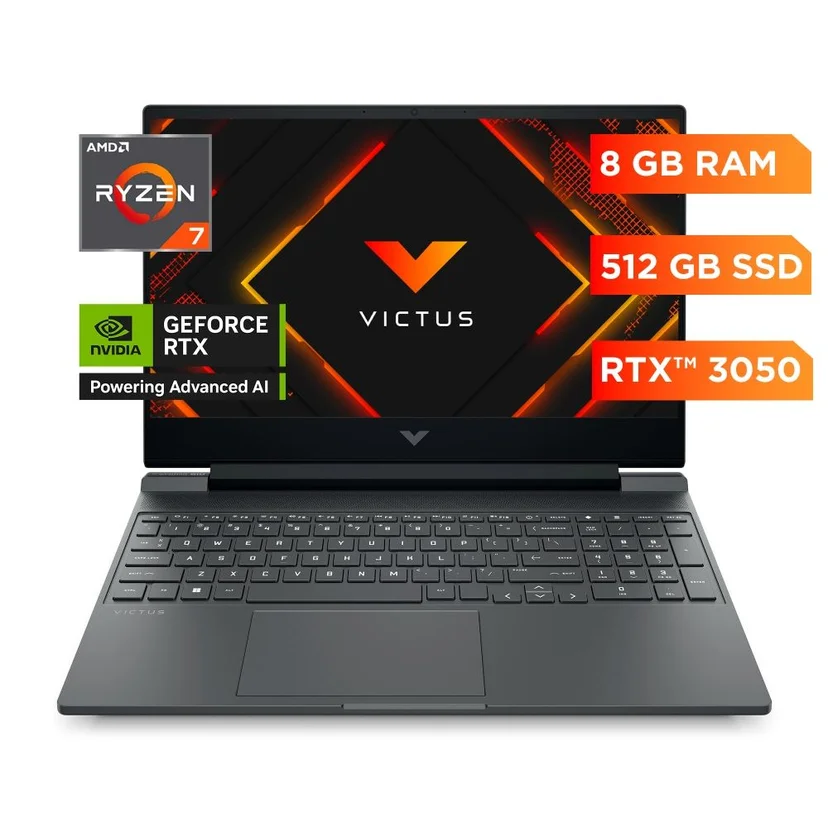 HP GAMING VICTUS 15-FB3019LA AMD RYZEN 7 7445HS RAM 8GB SSD 512GB RTX 3050 6GB PANTALLA 15.6 FHD
