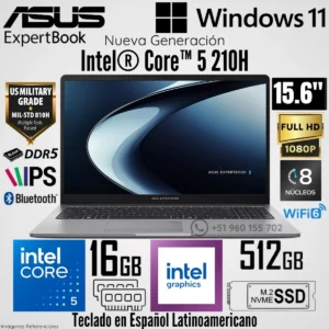 Asus ExpertBook P1 P1503 P1503CVA-S72381 39.6cm (15.6") - Full HD - 60Hz - Intel Core 5 210H - 16GB - 512GB SSD