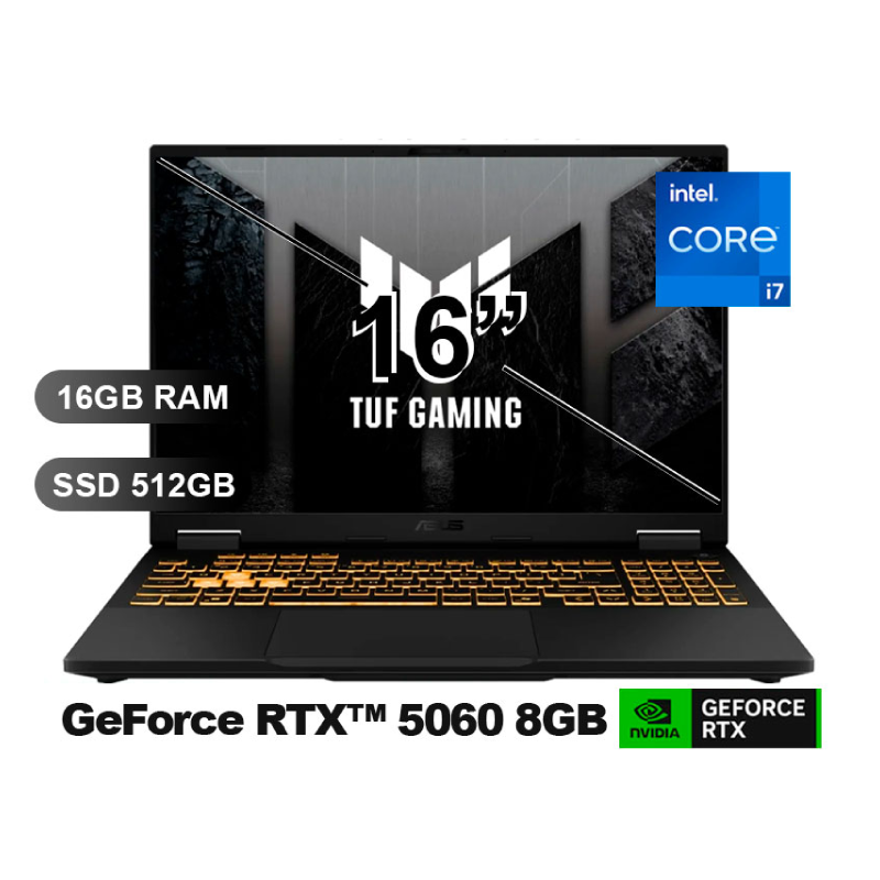 LAPTOP GAMING ASUS TUF FX608JMR-RV352 I7-14650HX 16GB SSD512GB RTX5060-8GB 16 FREE